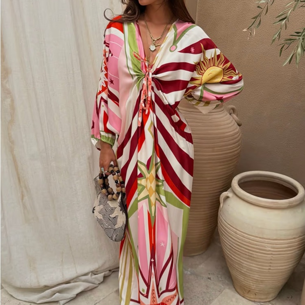Never Fully Dressed. 🌞🌞NWT. Summer 2026 Caftan. Size US8 Delicate Machine Wash